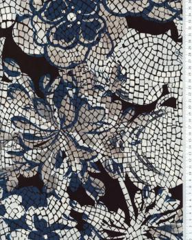 Jersey stretch fleurs de mosaïque Bleu - Tissushop