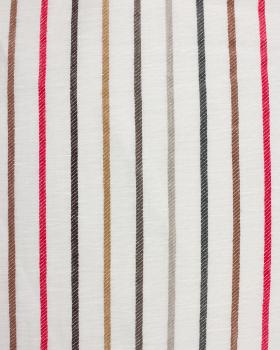 Striped linen voile Off White - Tissushop