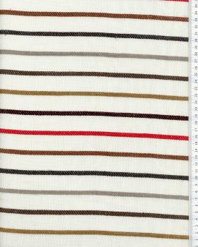 Voile de lin à rayures Blanc Cassé - Tissushop