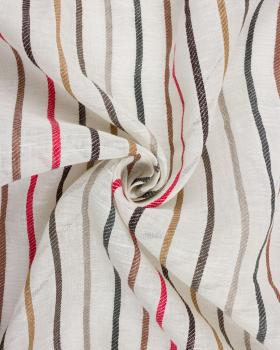 Voile de lin à rayures Blanc Cassé - Tissushop