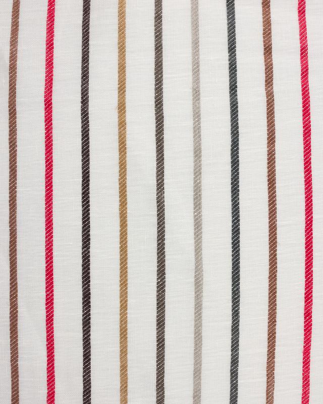 Voile de lin à rayures Blanc Cassé - Tissushop