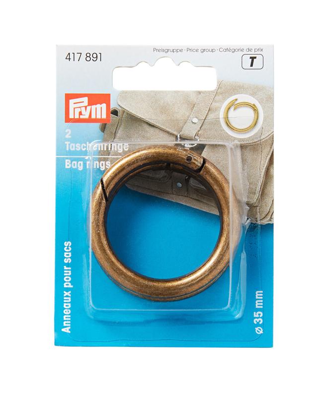 Bag rings 35mm Prym (x2) Old Gold - Tissushop