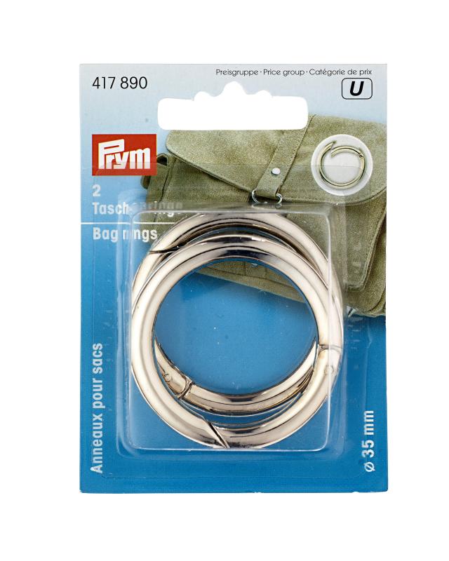 Bag rings 35mm Prym (x2) Silver - Tissushop