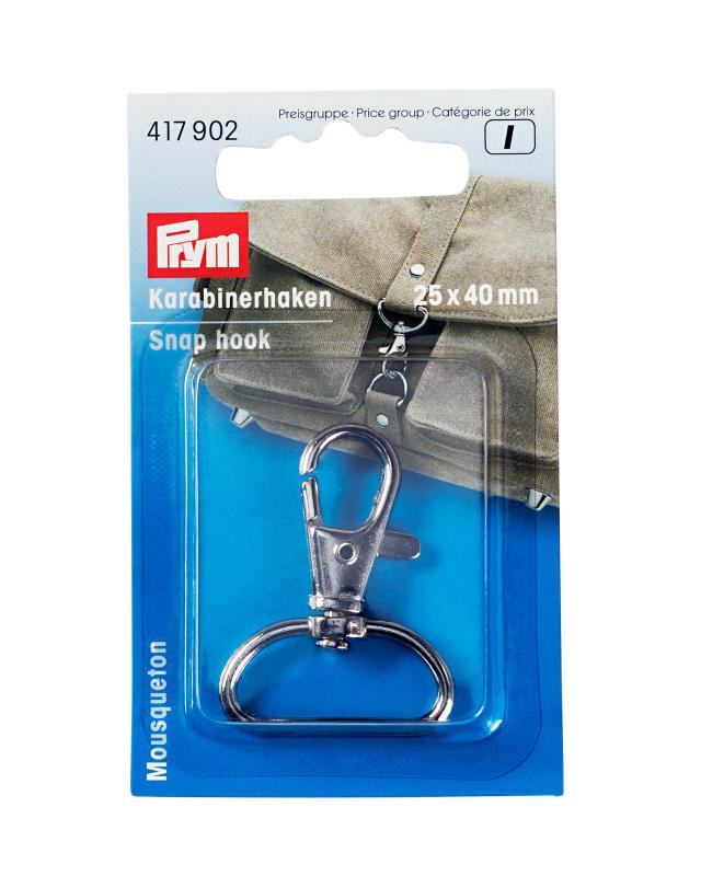 Snap hook 25 x 40 mm Prym (x1) Silver - Tissushop