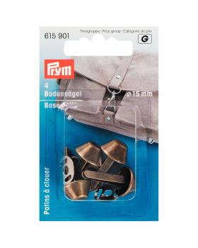 Patins à clouer pour sac 15mm Prym (x4) Or vieilli - Tissushop