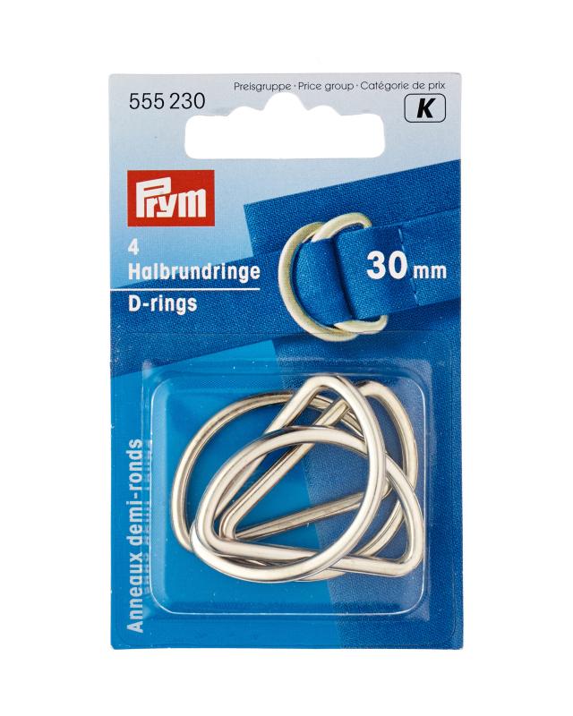 D-rings 30 mm Prym (x4) Silver - Tissushop