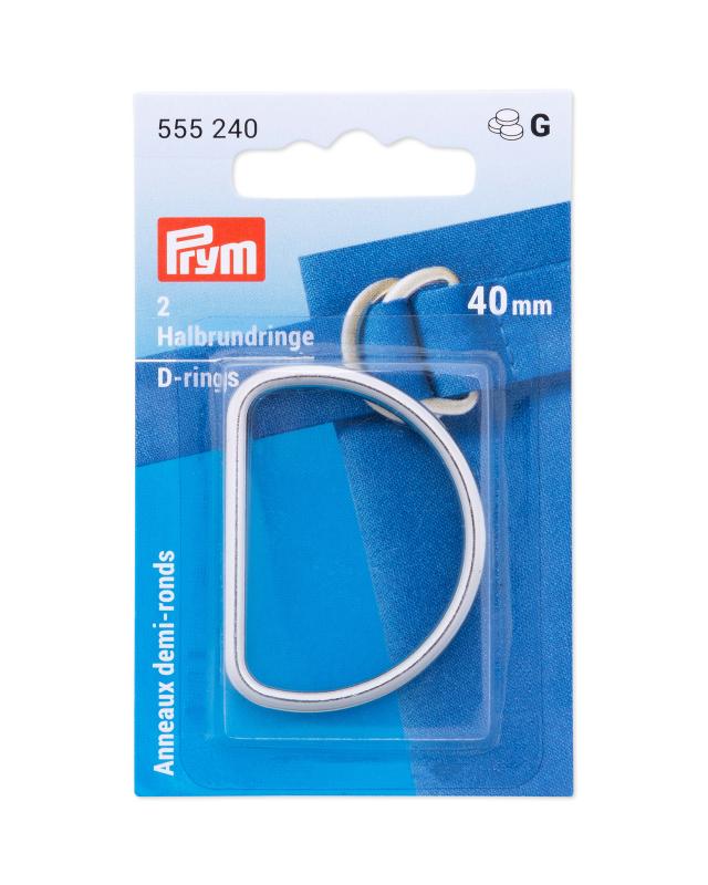 D-rings 40 mm Prym (x2) Silver - Tissushop