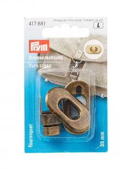 Rounded turn clasp 35 mm Prym (x1) Old Gold - Tissushop