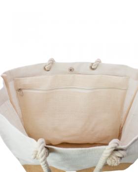 Sac de plage en jute Miami Blanc Cassé - Tissushop