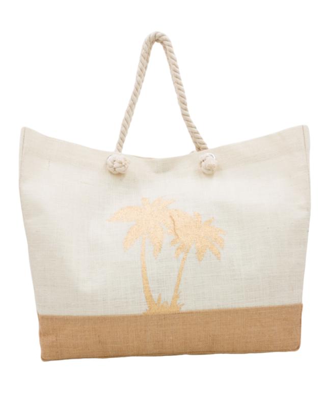 Sac de plage en jute Miami Blanc Cassé - Tissushop