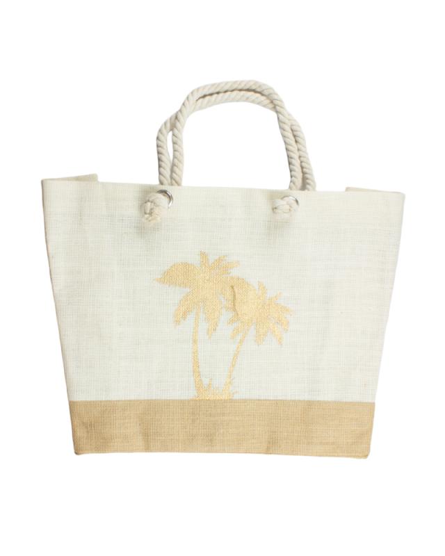 Sac de plage en jute Miami Blanc Cassé - Tissushop