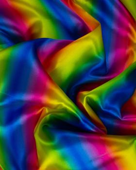 Satin imprimé arc en ciel Multicolore - Tissushop