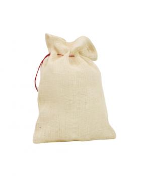 Sac cadeau en jute noël Blanc - Tissushop