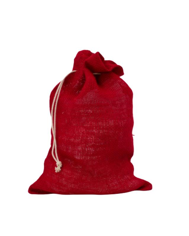 Sac cadeau en jute noël Rouge - Tissushop