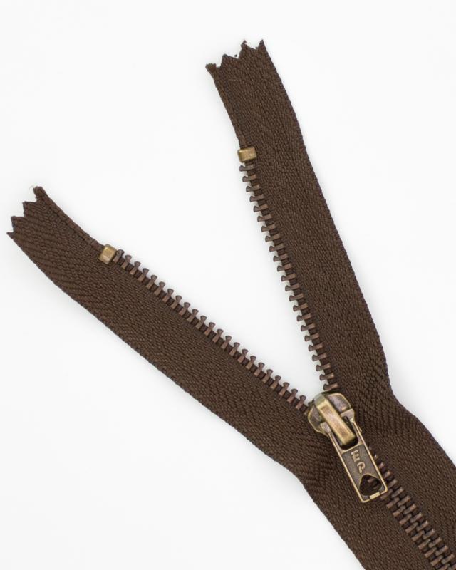 Prym Z14 inseparable metal zip fastener 12cm Dark Brown - Tissushop