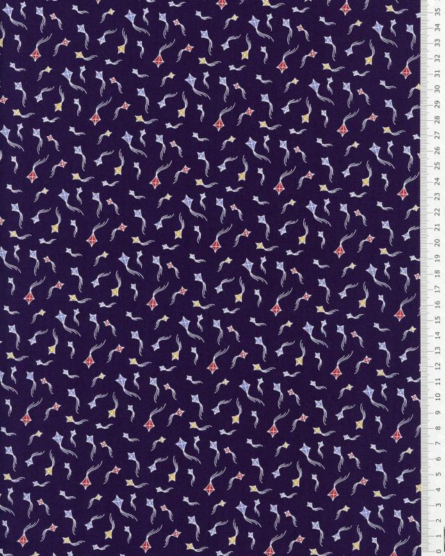 Cotton poplin kites Navy Blue - Tissushop