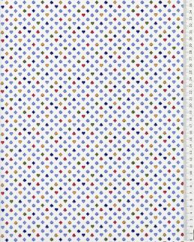 Popeline de coton jeu de cartes Blanc - Tissushop