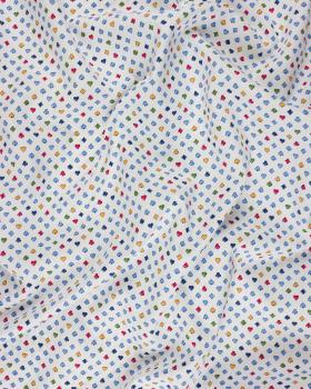 Popeline de coton jeu de cartes Blanc - Tissushop