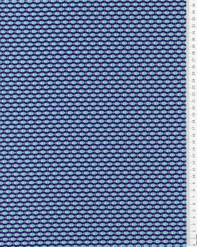 Popeline de coton petits poissons Bleu Marine - Tissushop