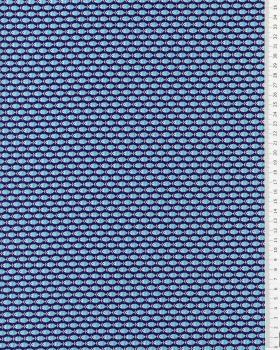 Cotton poplin small fish Navy Blue - Tissushop