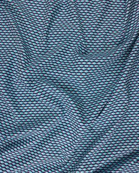 Popeline de coton petits poissons Bleu Marine - Tissushop