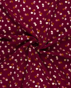 Satin mat confettis sur fond Bordeaux - Tissushop