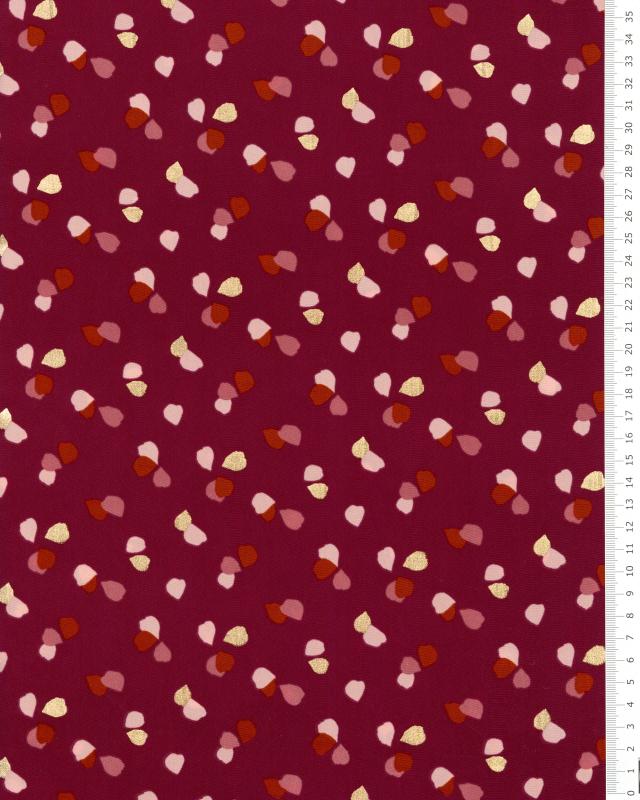 Satin mat confettis sur fond Bordeaux - Tissushop