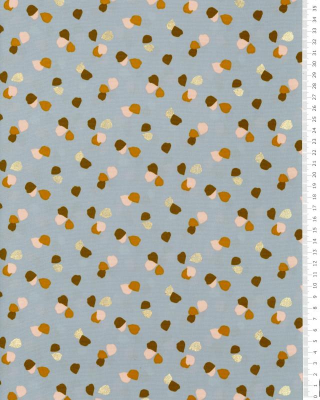 Satin matt confetti on background Light Blue - Tissushop