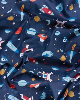 Poplin de coton Bio Space Navy Blue - Tissushop