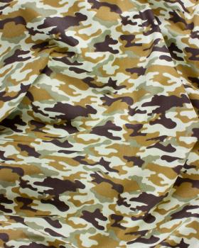 Camouflage cotton poplin Khaki - Tissushop