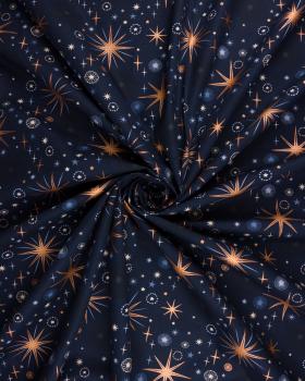 Poplin Shepherd's Star Navy Blue - Tissushop