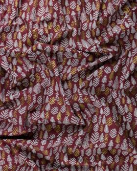 Cotton poplin golden fir Bordeaux - Tissushop