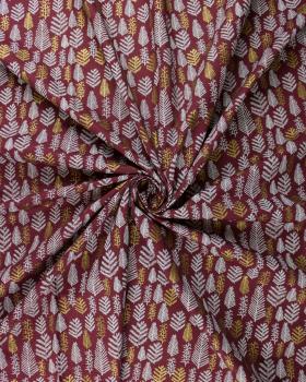 Cotton poplin golden fir Bordeaux - Tissushop