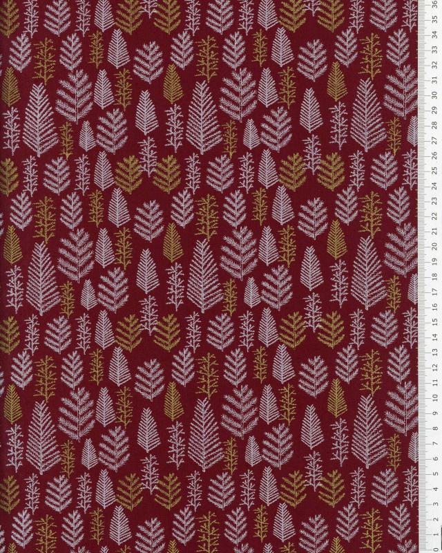 Cotton poplin golden fir Bordeaux - Tissushop