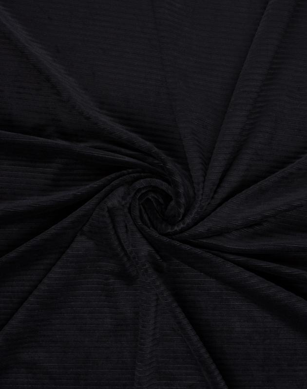 Velvet mesh, corduroy Black - Tissushop