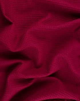 Waffle fabric Bordeaux - Tissushop