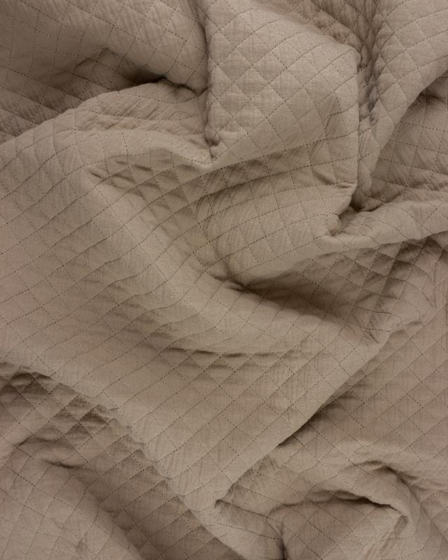 Plain quilted double gauze Walnut - Tissushop