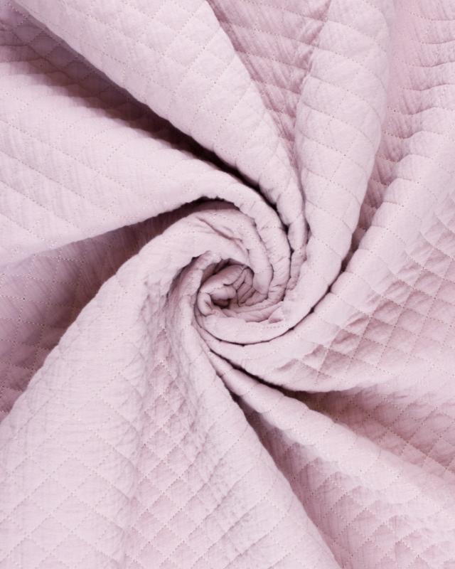 Plain quilted double gauze Powder Pink - Tissushop