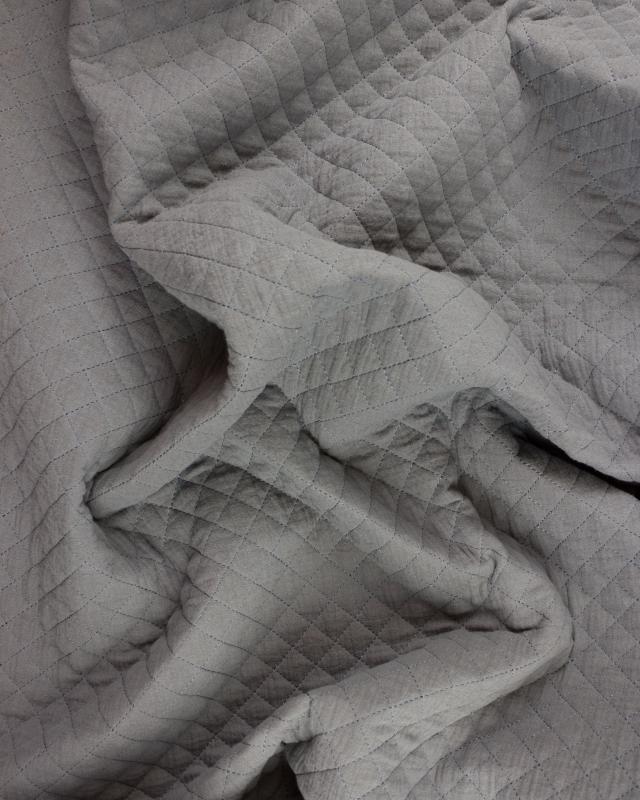 Plain quilted double gauze Dark Grey - Tissushop