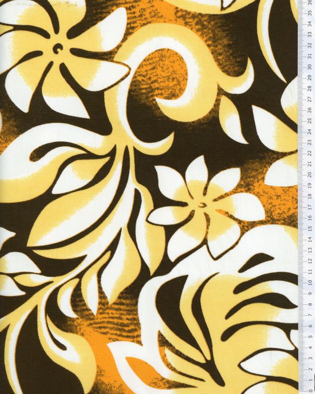 Polynesian fabric ORANA Yellow - Tissushop