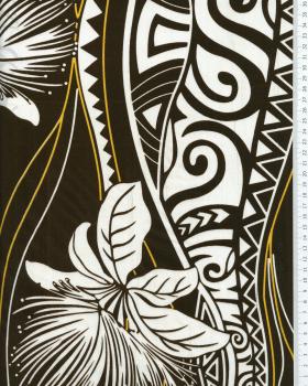 Polynesian fabric VAI Brown - Tissushop