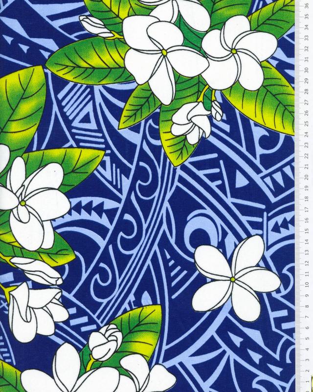 Polynesian fabric MANA Blue - Tissushop