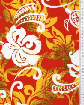 Polynesian fabric ANAE Red - Tissushop