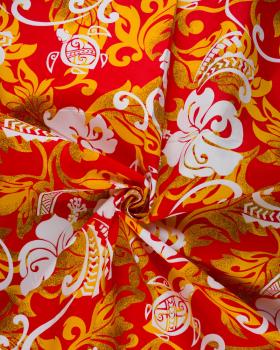 Polynesian fabric ANAE Red - Tissushop