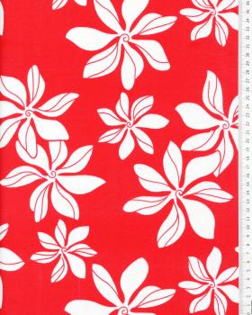 Polynesian fabric TIARE Vermillon - Tissushop