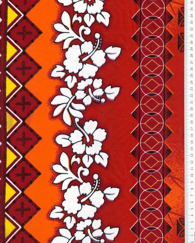 Polynesian fabric HAERE Bordeaux - Tissushop