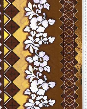 Polynesian fabric HAERE Ochre - Tissushop