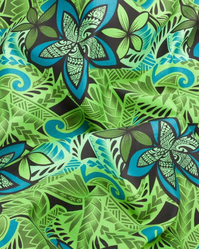 Polynesian fabric HOARAA Green - Tissushop