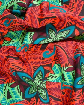 Polynesian fabric HOARAA Orange - Tissushop