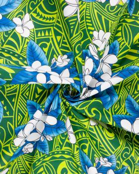 Polynesian fabric MANA Green - Tissushop